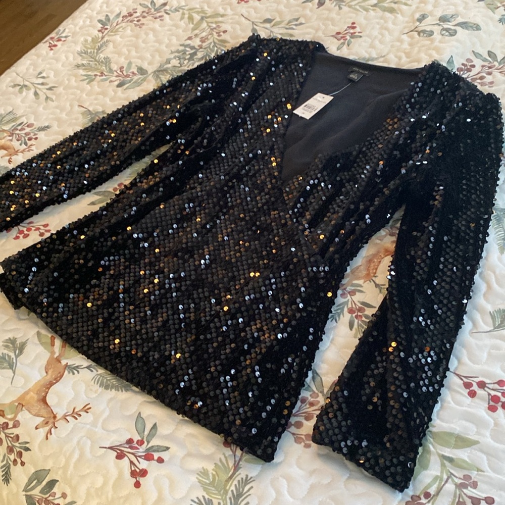 Ann Taylor sequined surplus top M